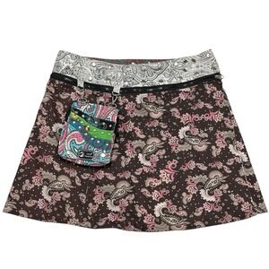 Zand Amsterdam Skirt OS‎ Patchwork Reversible W Waist Bag Boho Festival Artsy